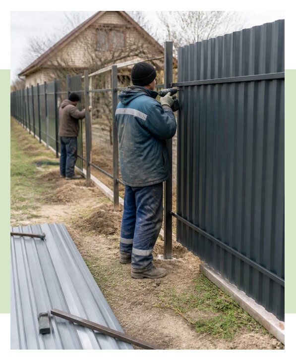 Профессиональная установка забора из профнастила в Качканаре